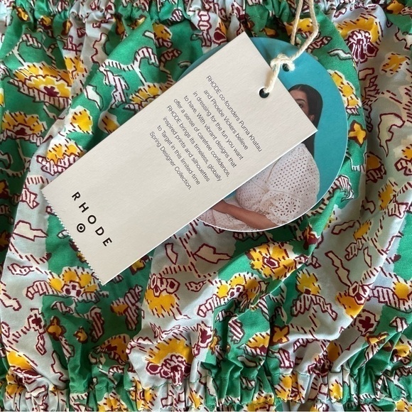 NWT RHODE x Target whimsical Green floral spaghetti Top crop size XXL - Picture 13 of 14